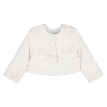 Younger Girls White Fur Coat