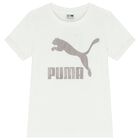 تيشيرت بنات بالشعار باللون الأبيض, 2, hi-res