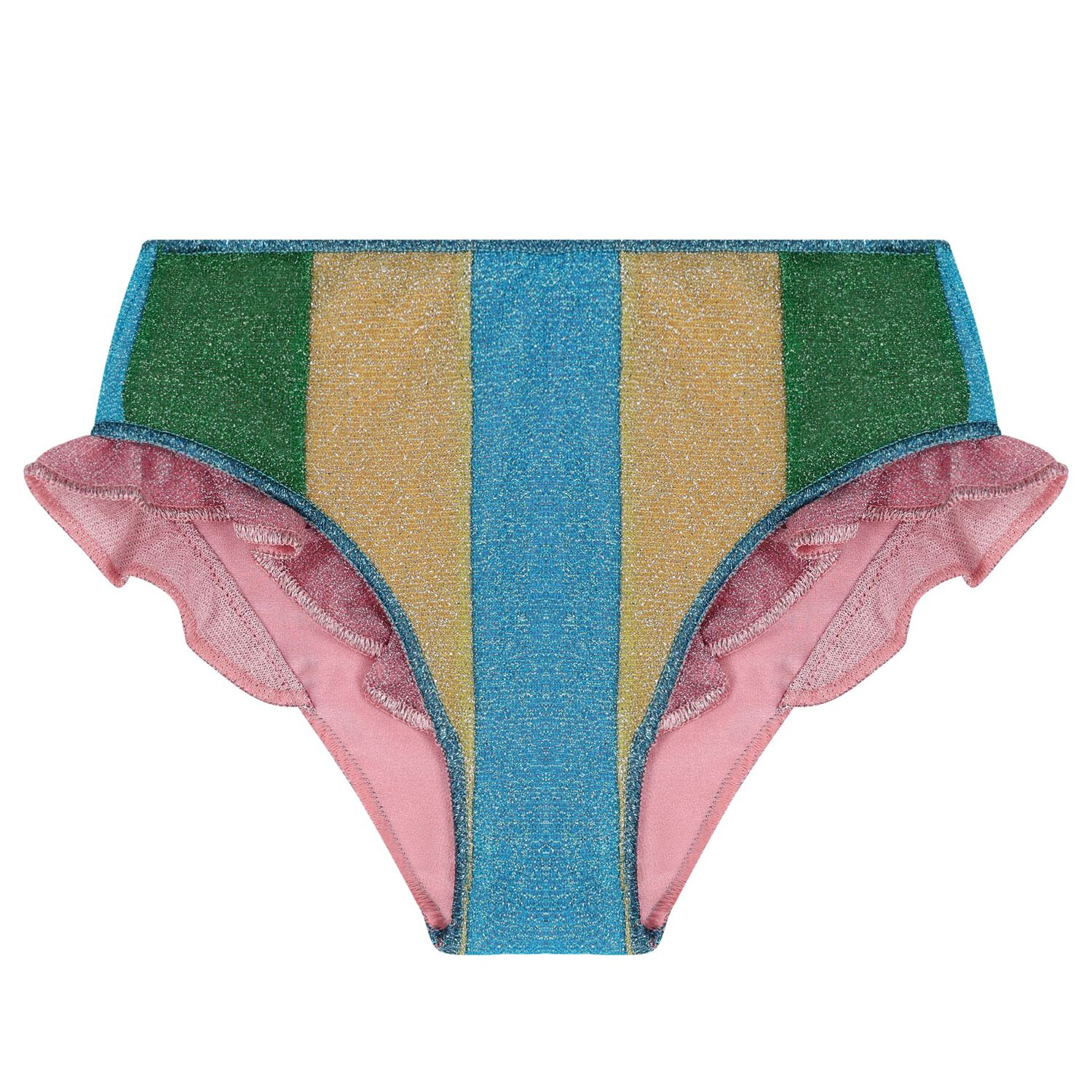 Girls Rainbow Stripe Lumiere Bikini, 1, hi-res image number null