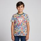 Boys Multi-Coloured Teddy Bear Logo T-Shirt, 2, hi-res