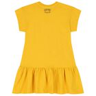 Girls Yellow Tiger Logo Dress, 2, hi-res