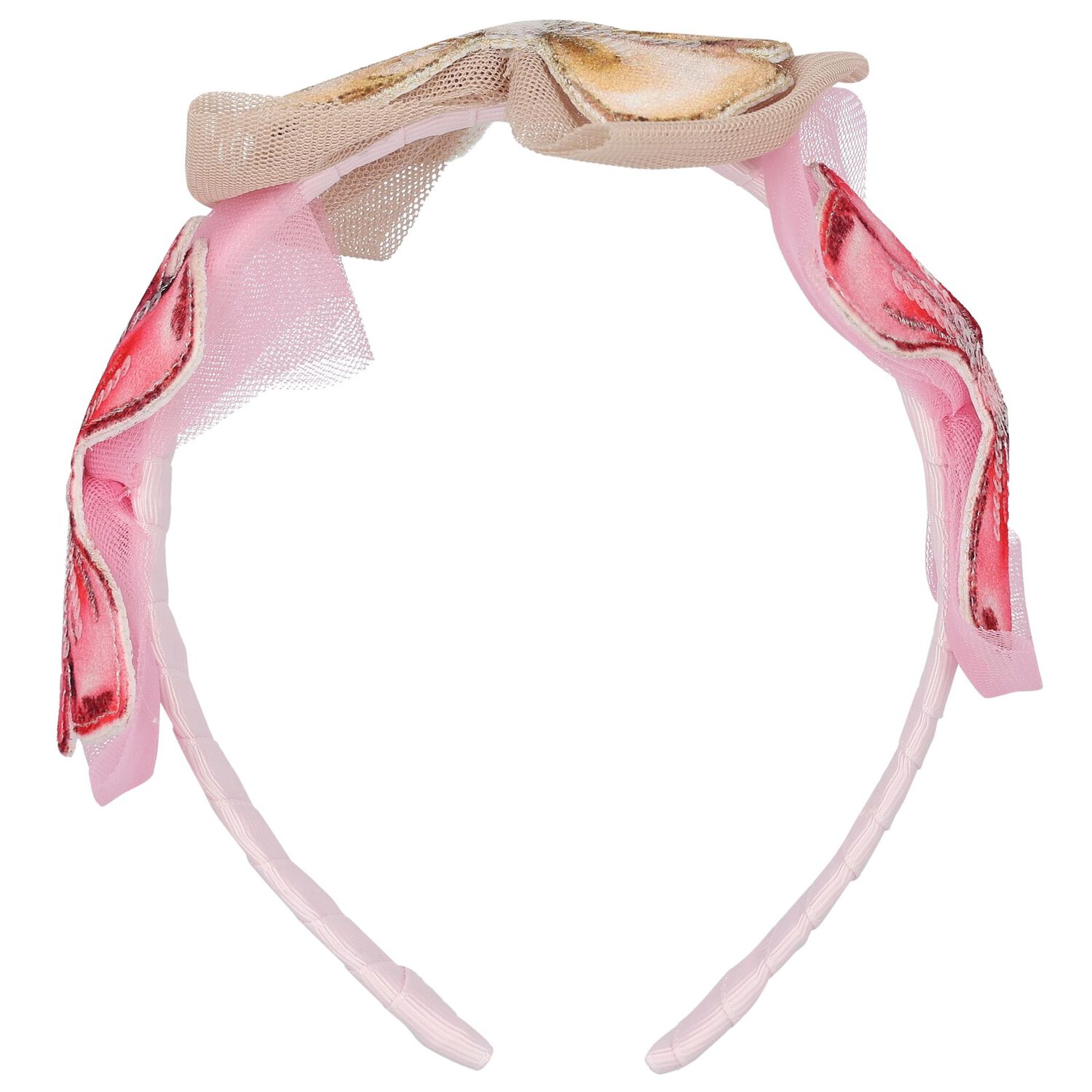 Girls Pink Bow Headband, 1, hi-res