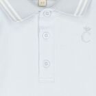 طقم ملابس أطفال بشعار باللون الأزرق للأولاد , 1, hi-res