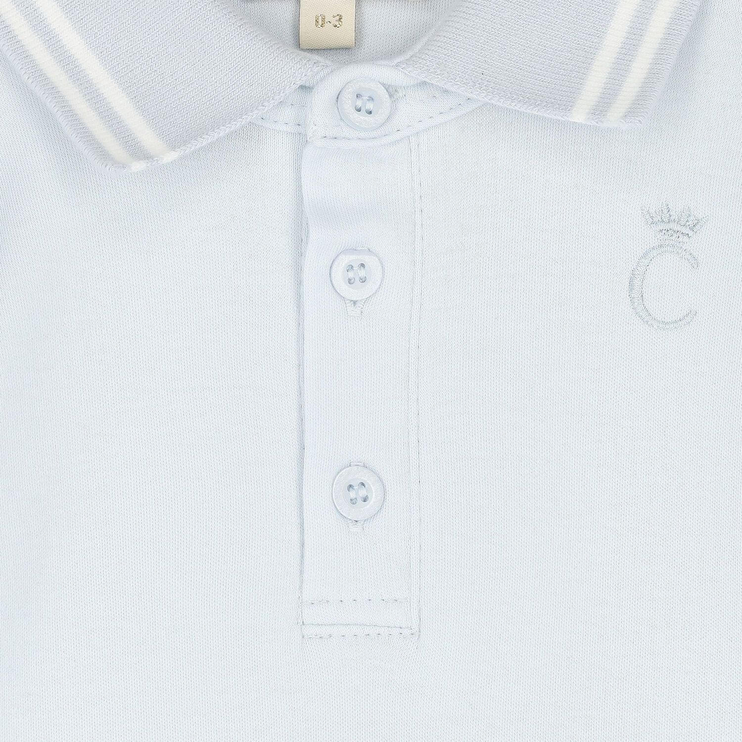 طقم ملابس أطفال بشعار باللون الأزرق للأولاد , 1, hi-res