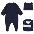 Navy Blue Teddy Bear Logo Babygrow Gift Set, 5, hi-res