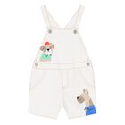 Baby Boys Ivory & Green Dungaree Set, 1, hi-res