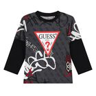 بدلة رياضية سوداء بشعار للأولاد الصغار, 1, hi-res