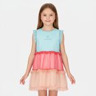 Girls Pink Organza Logo Dress, 1, hi-res
