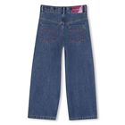 Girls Blue Wide Leg Charm Jeans, 1, hi-res