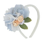 Girls White Floral Headband, 1, hi-res