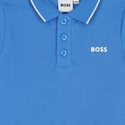 Younger Boys Blue Logo Polo Shirt, 4, hi-res