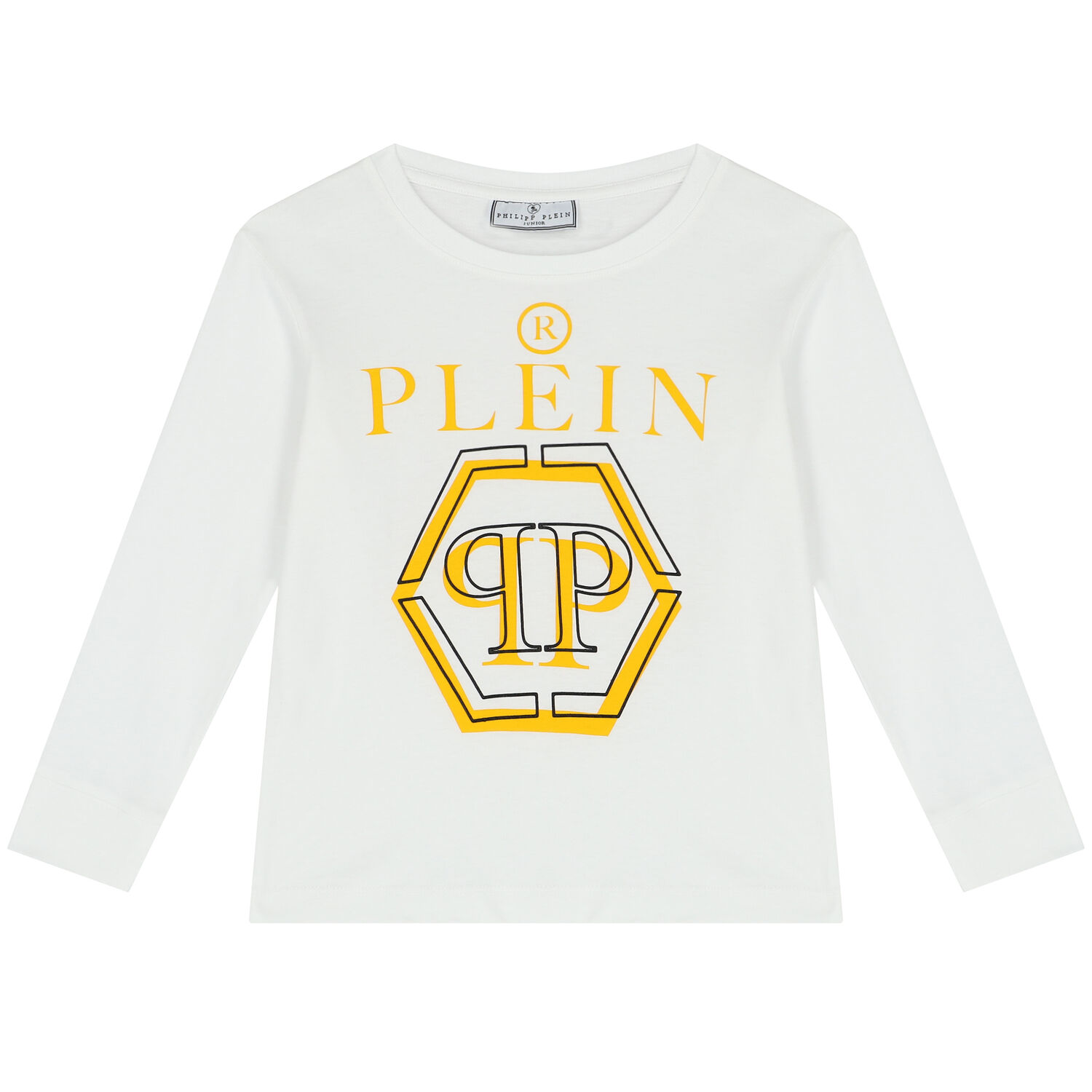 Boys White Logo Long Sleeve Top, 1, hi-res image number null