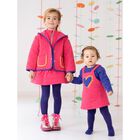 طقم فستان بنات بطبعة القلب باللون البنفسجي والوردي, 1, hi-res