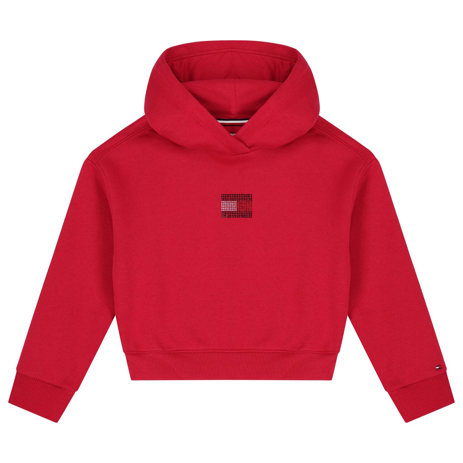 Girls Pink Embellished Logo Hooded Top, 1, hi-res