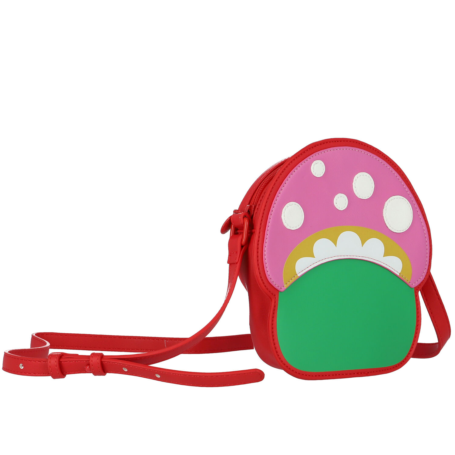 Girls Pink, Green & Red Mushroom Handbag, 1, hi-res