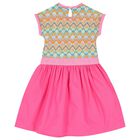 فستان بنات كروشيه بالشعار باللون الوردي , 1, hi-res