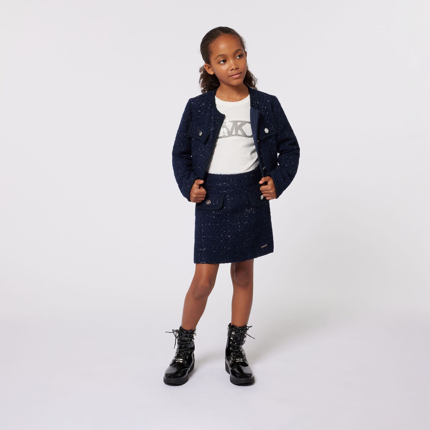 Girls Ivory Logo Long Sleeve Top, 1, hi-res image number null