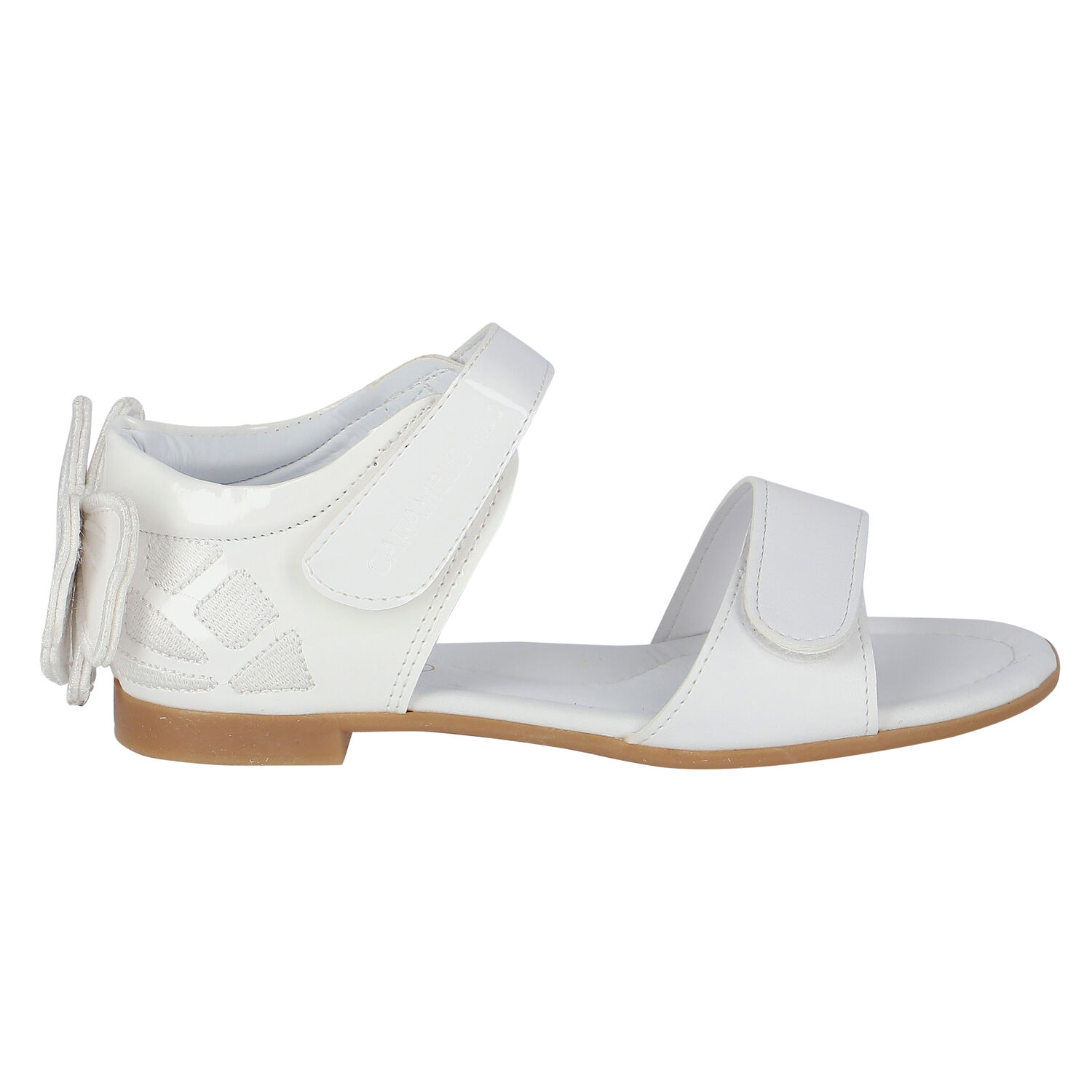 Girls White Bow Sandals, 1, hi-res image number null