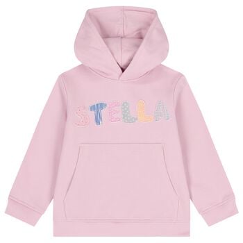 Girls Pink Logo Hooded Top