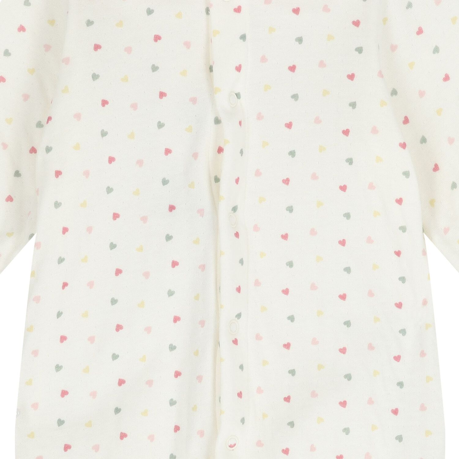 افرول بنات بطبعه قلب باللون العاجى والوردى , 1, hi-res