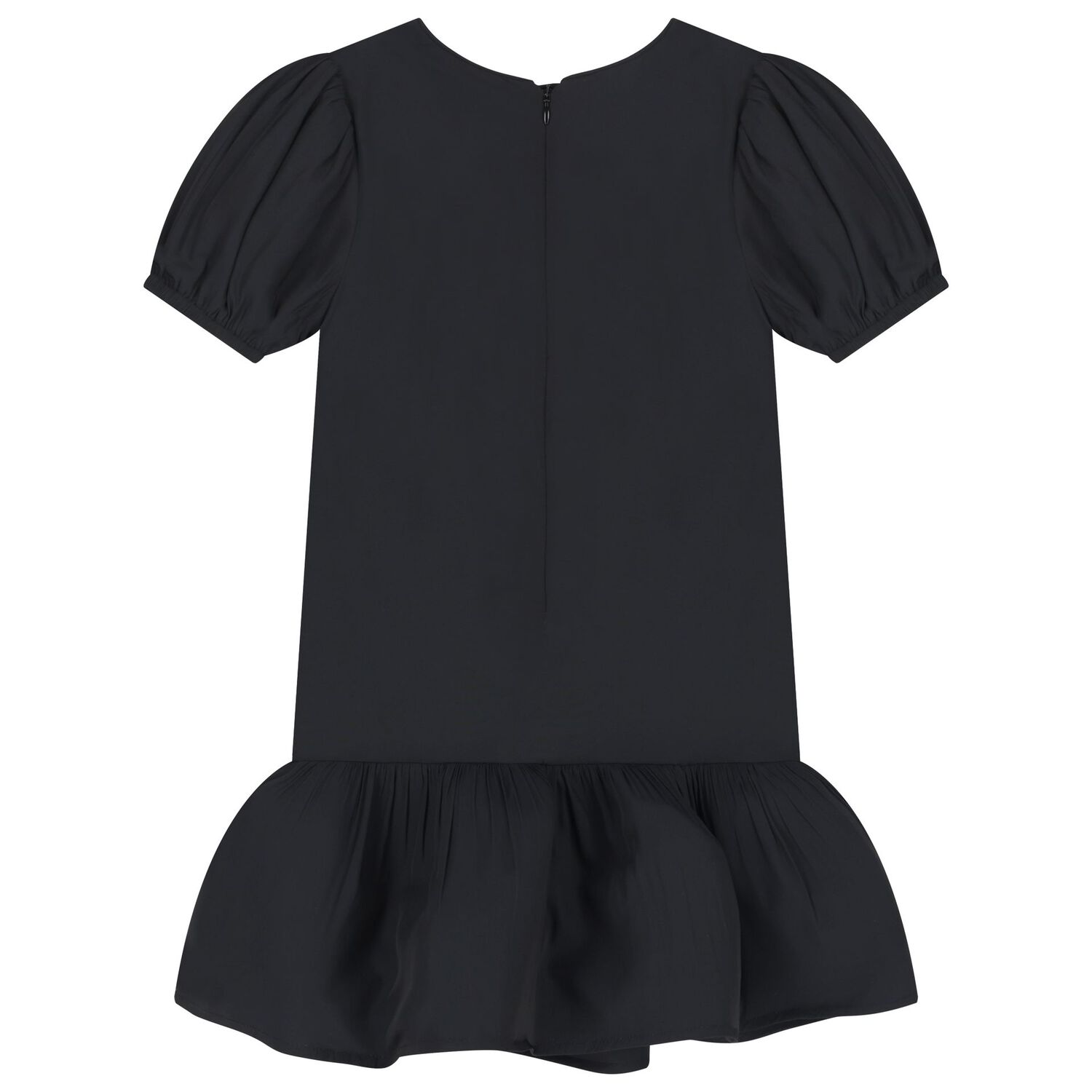 Girls Black Embellished Bow Dress, 1, hi-res