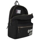 Boys Black Logo Varsity Backpack, 2, hi-res