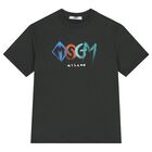 تيشيرت بالشعار باللون الأسود للأولاد, 2, hi-res