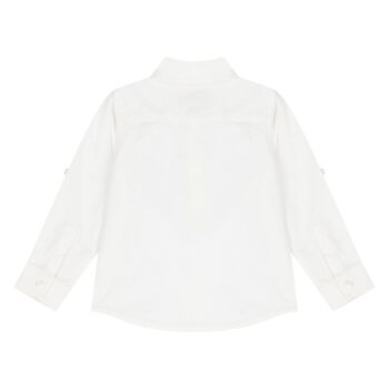 قميص أولاد بالشعار و طبعة الدب تيدي باللون الأبيض