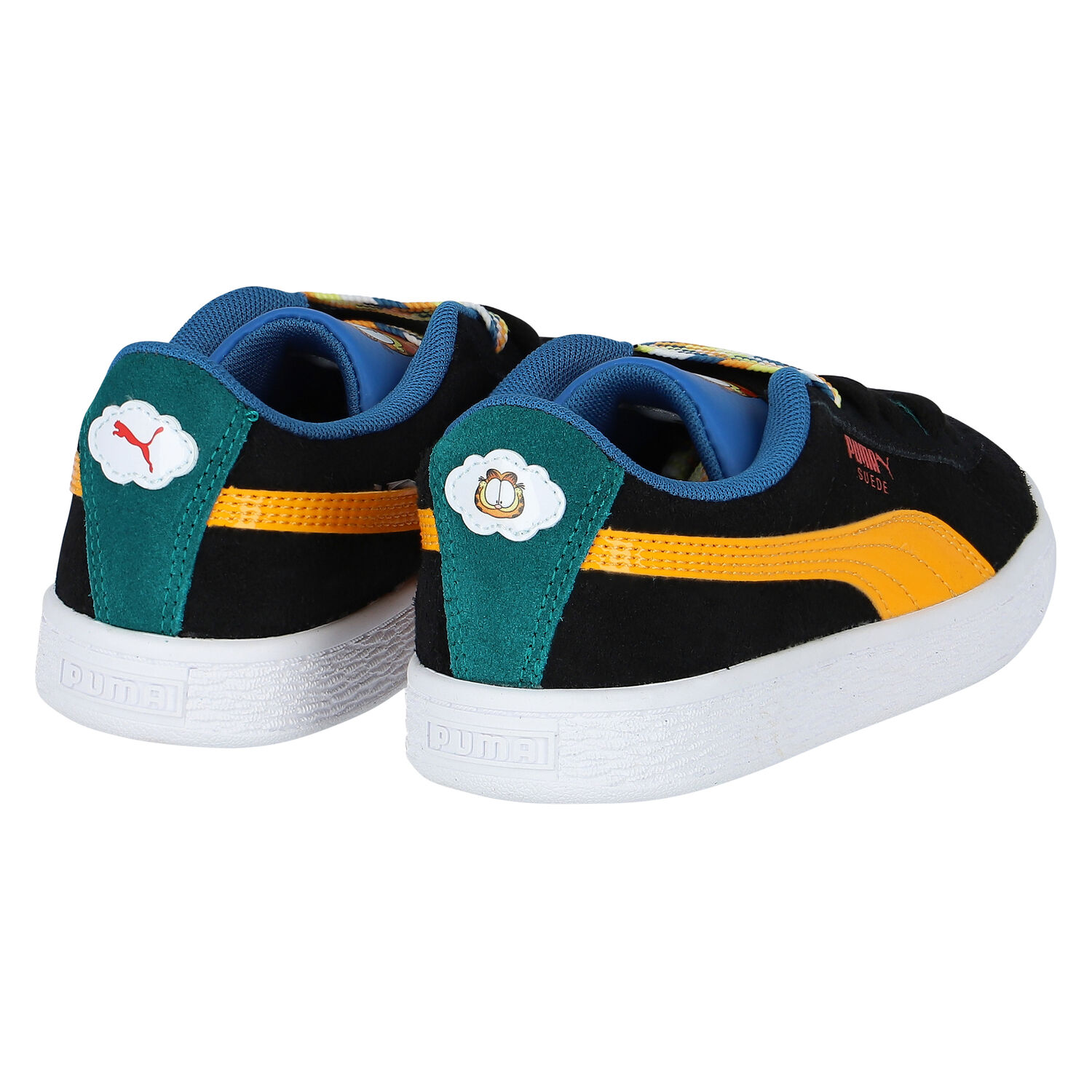 Boys Black Suede Garfield PS Trainers, 1, hi-res image number null