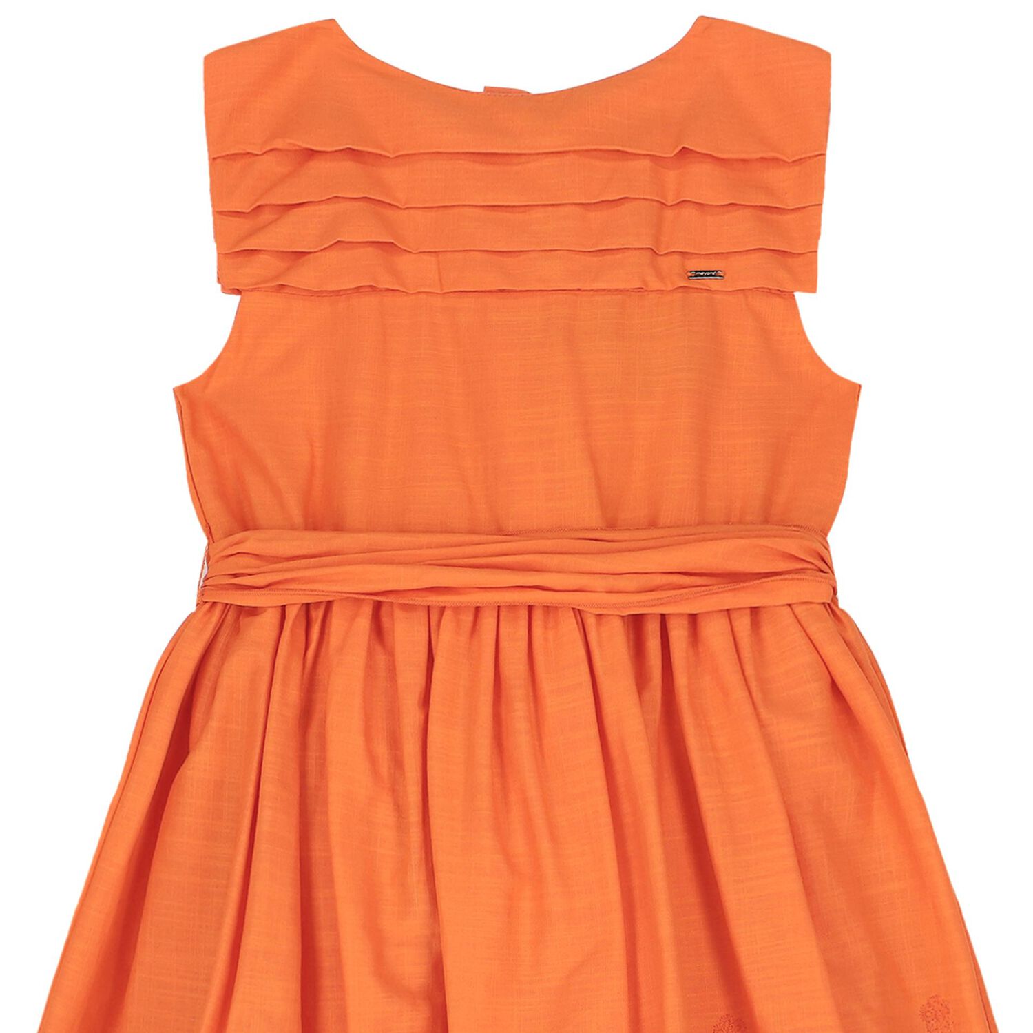 Girls Orange Embroidered Dress, 1, hi-res