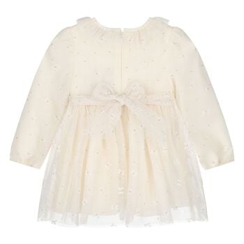 Younger Girls Ivory Tulle Dress
