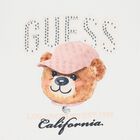 Girls White Teddy Bear Logo T-Shirt, 1, hi-res