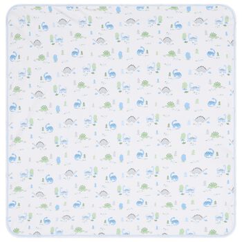 Baby Boys White & Blue Dinosaur Era Blanket