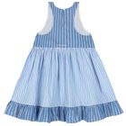 Girls Blue Striped Dress, 1, hi-res