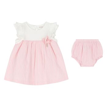 Baby Girls White & Pink Dress Set