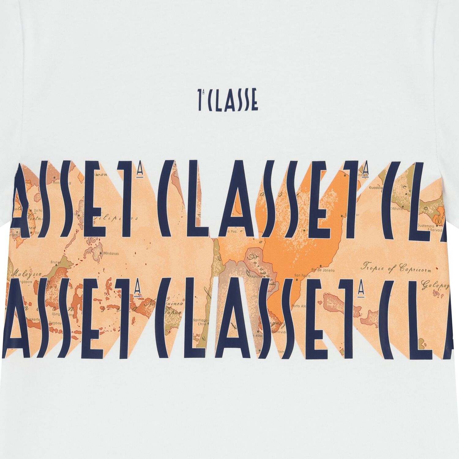 Boys White & Beige Geo Map Shorts Set, 1, hi-res