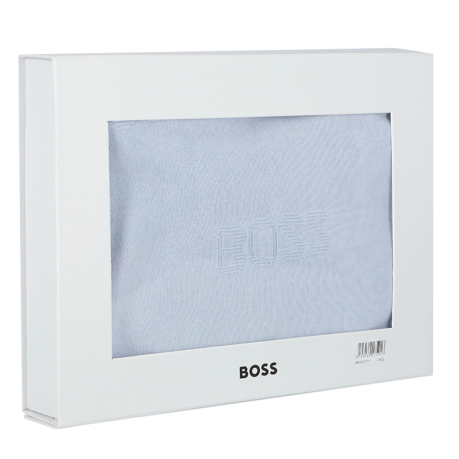 بطانية محبوكة بالشعار باللون الازرق للاولاد, 3, hi-res