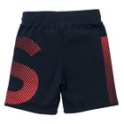 Boys Navy & Red Logo Shorts, 1, hi-res