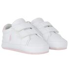 Baby Girls White Logo Trainers, 1, hi-res