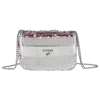 Girls Silver & Pink Sequins Bag 
