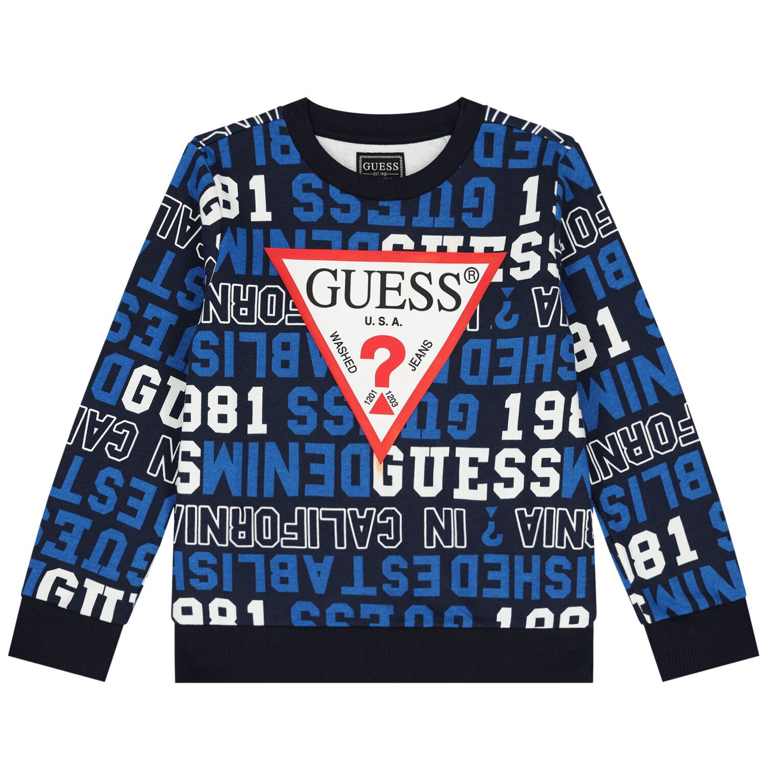 سويتشيرت أولاد بالشعار باللون الكحلي, 3, hi-res image number null