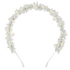 طوق شعر بنات مرصع باللؤلؤ والكريستال باللون الأبيض, 1, hi-res