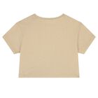 Girls Beige Logo T-Shirt, 1, hi-res