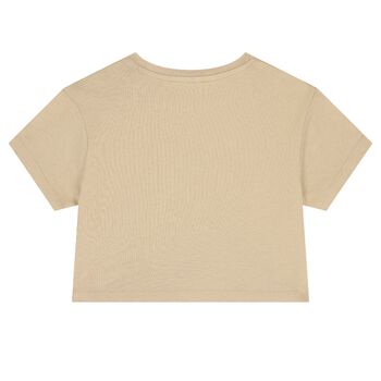 Girls Beige Logo T-Shirt