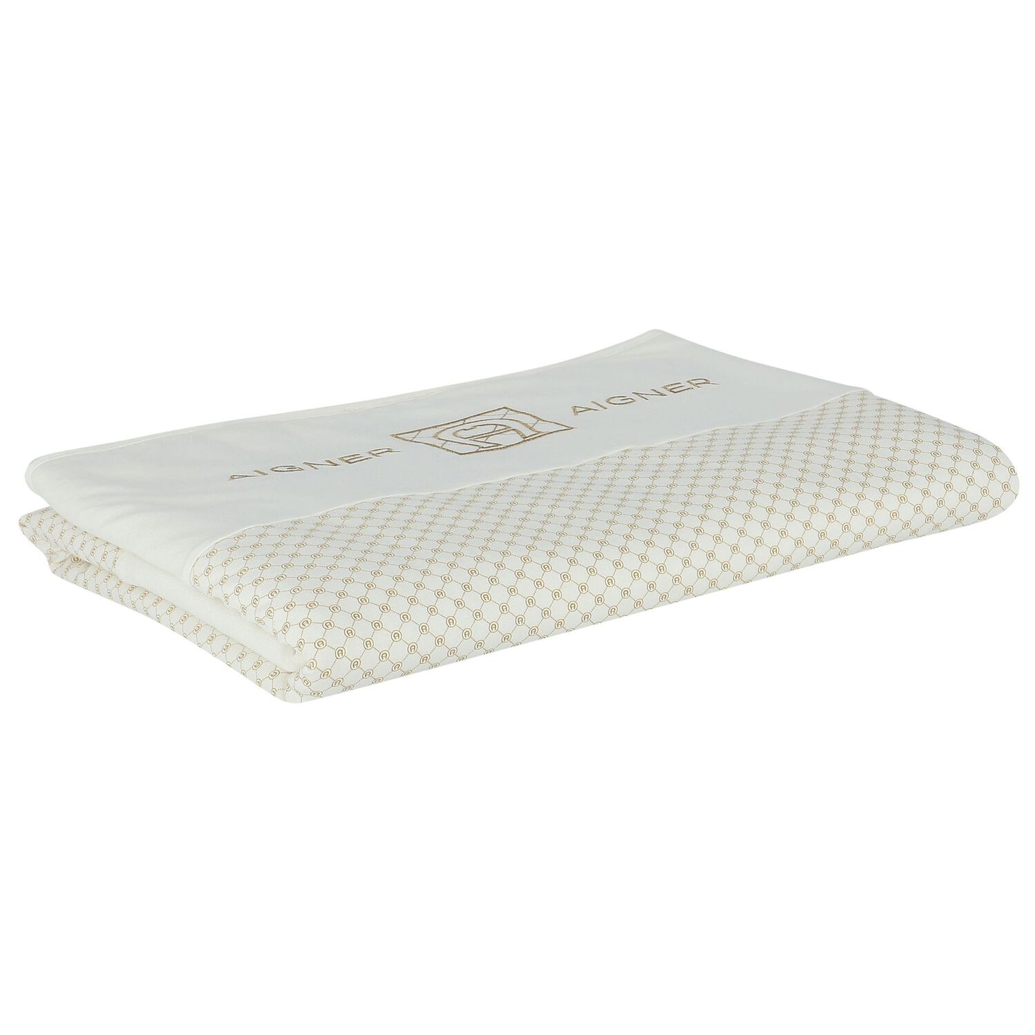 بطانية بالشعار باللون العاجي والذهبي, 1, hi-res