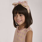 Girls Pink & Gold Bow Headband, 15, hi-res