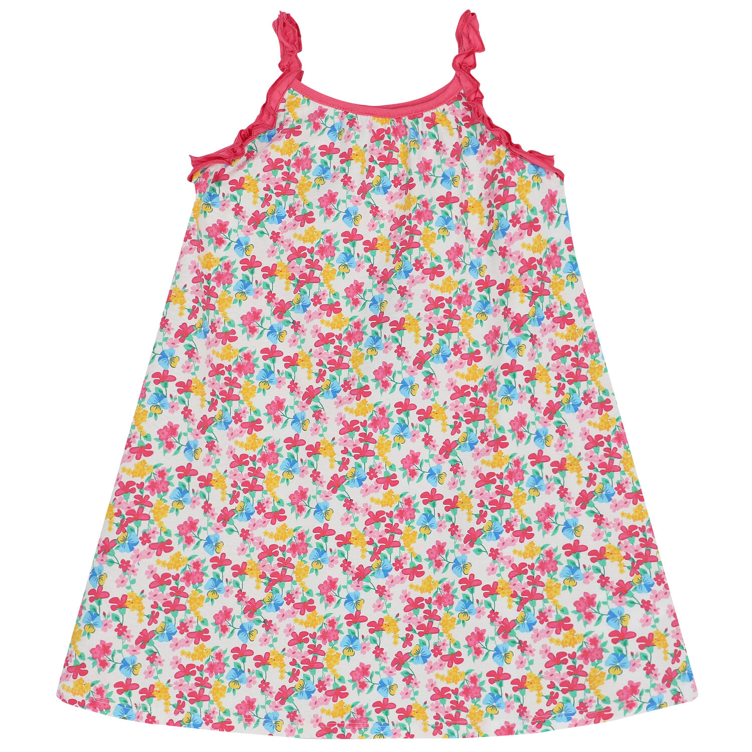 فستان بنات بالزهور باللون الابيض, 1, hi-res