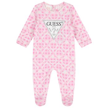 Baby Girls Pink Logo Babygrow