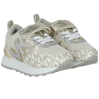 Girls Gold Logo Trainers