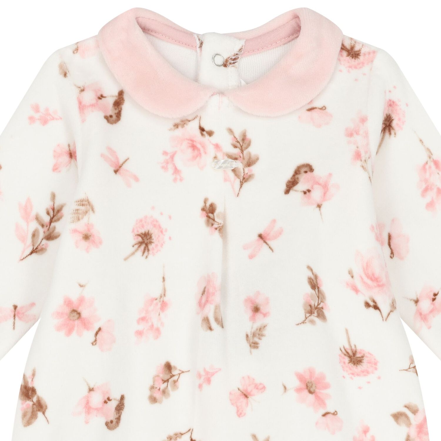 Baby Girls Ivory & Pink Babygrows ( 2-Pack ), 1, hi-res